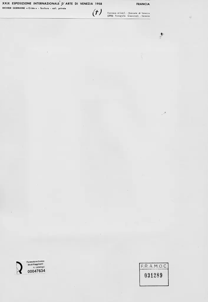 Giacomelli , Richter, Germaine - sec. XX - Cristo , retro