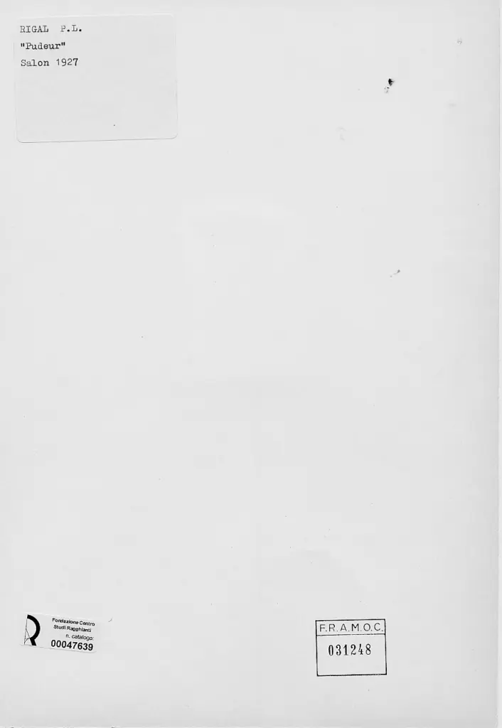 Anonimo , Rigal, P.L. - sec. XX - Il pudore , retro