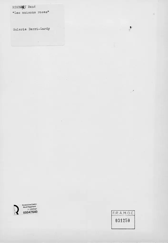 Anonimo , Rimbert, René - sec. XX - Le case rosa , retro