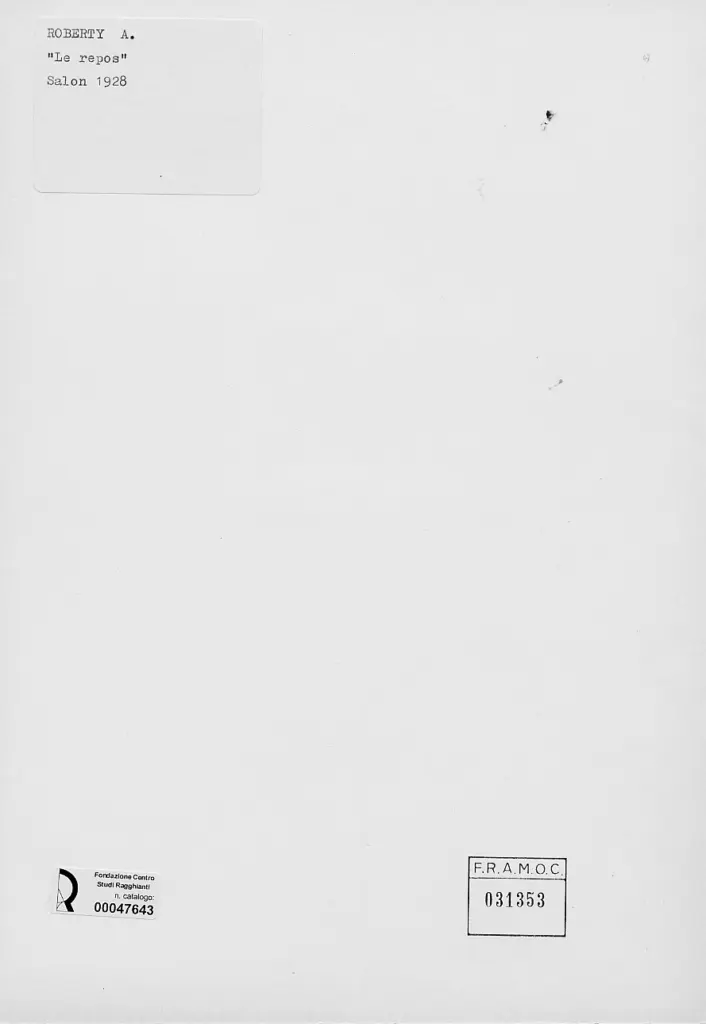 Anonimo , Roberty, A. - sec. XX - Il riposo , retro