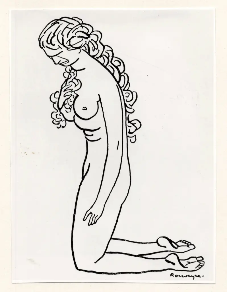 Rouveyre, Andr&egrave; , - donna nuda inginocchiata