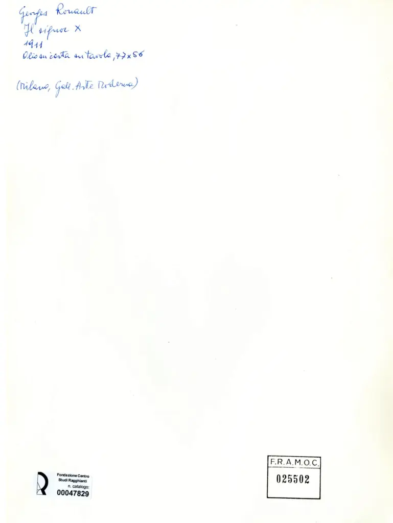 Galerie Bernheim-Jeune , Rouault, Georges - sec. XX - Il signor X , retro