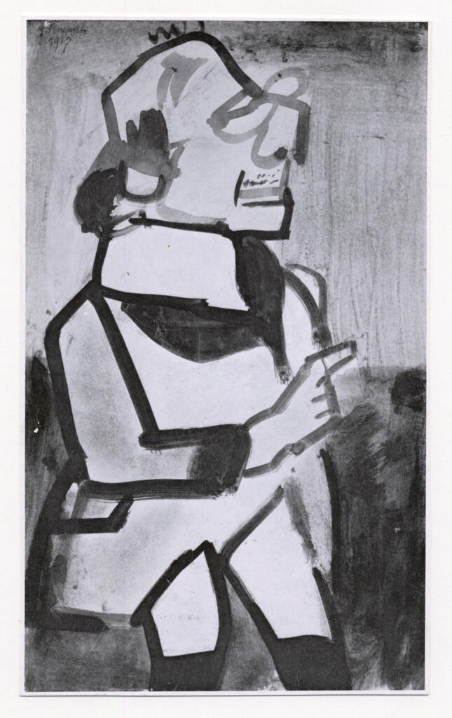 Galerie Bernheim-Jeune , Rouault, Georges - sec. XX - L'uomo col dito puntato , fronte