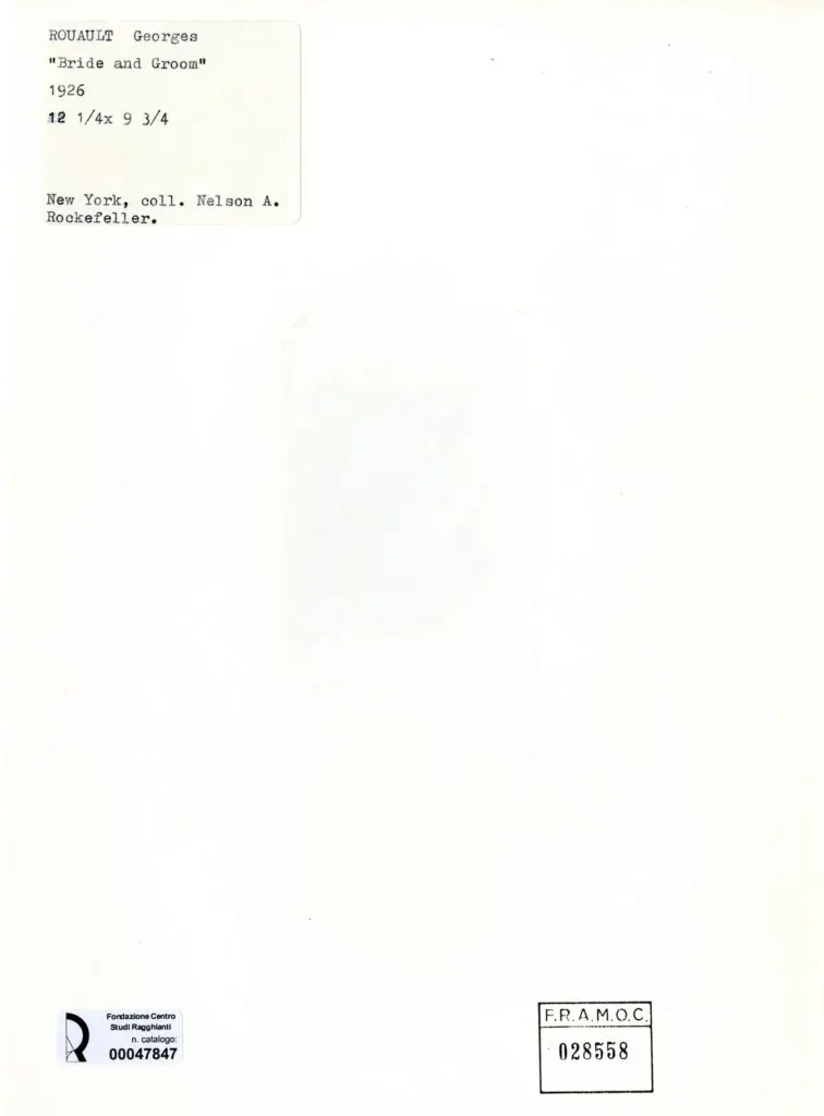 Galerie Bernheim-Jeune , Rouault, Georges - sec. XX - Moglie e marito , retro