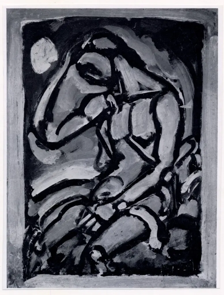 Anonimo , Rouault, Georges - sec. XX - Miserere, Cristo seduto , fronte