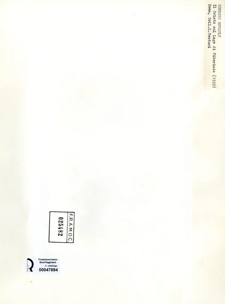 Anonimo , Rouault, Georges - sec. XX - Il Cristo sul lago di Tiberiade , retro