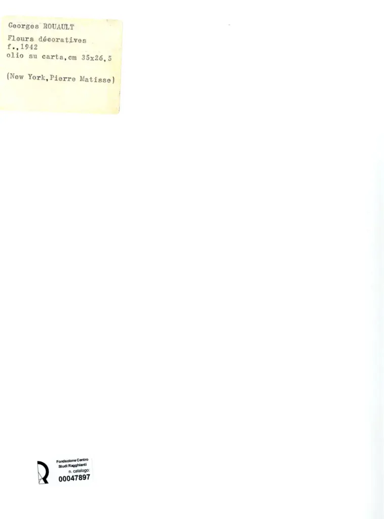 Anonimo , Rouault, Georges - sec. XX - Fiori decorativi , retro