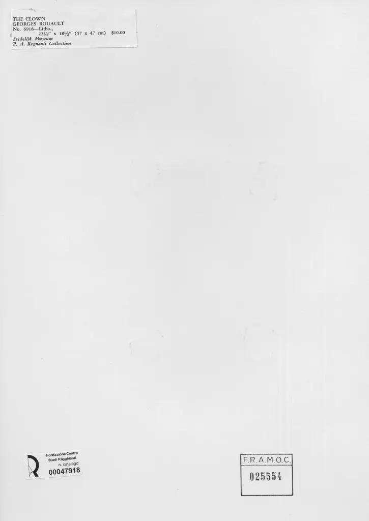 Anonimo , Rouault, Georges - sec. XIX/ XX - Il clown , retro