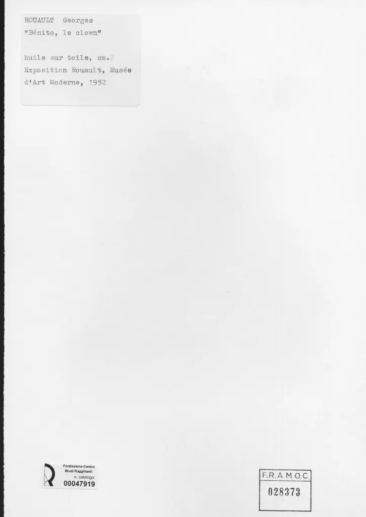 Anonimo , Rouault, Georges - sec. XX - Benito, il clown , retro