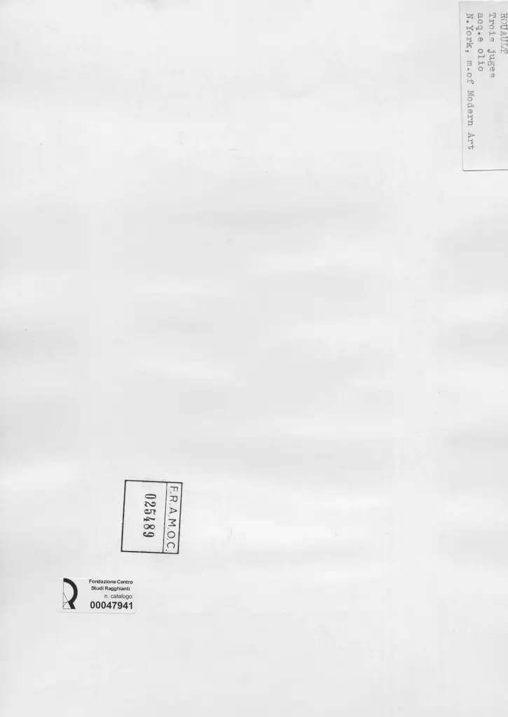 Anonimo , Rouault, Georges - sec. XX - Tre giudici , retro