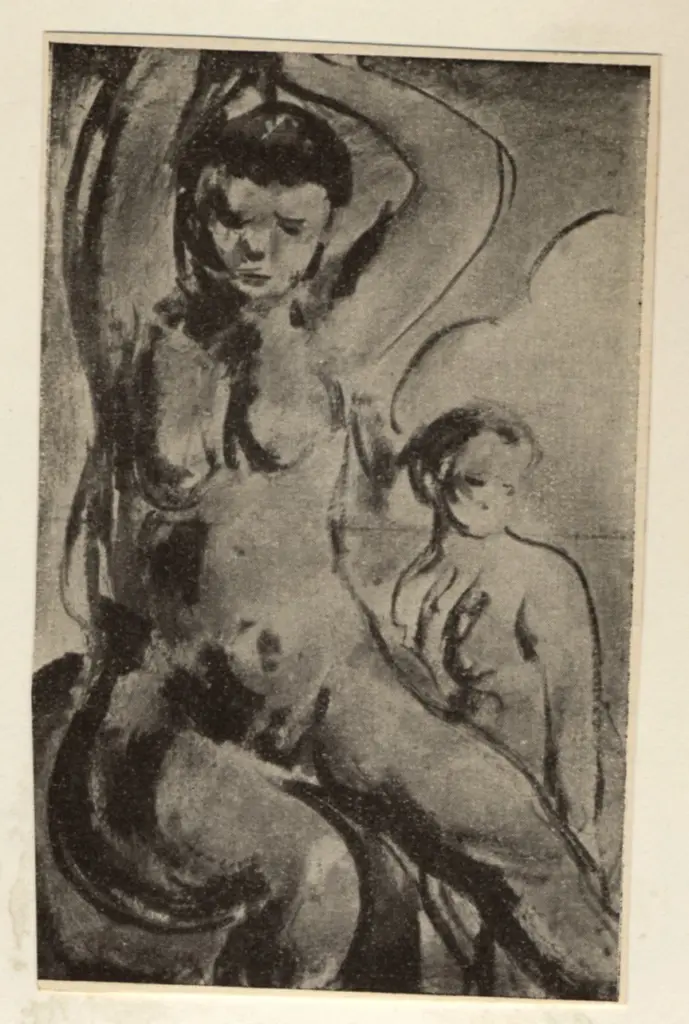 Anonimo , Rouault, Georges - sec. XX - Nudo con le braccia alzate , fronte