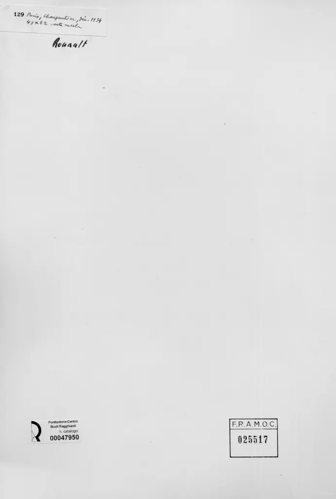 Anonimo , Rouault, Georges - sec. XX - Crocifissione , retro