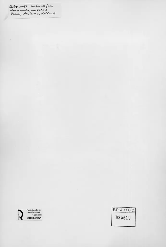 Anonimo , Rouault, Georges - sec. XX - Il Volto Santo , retro