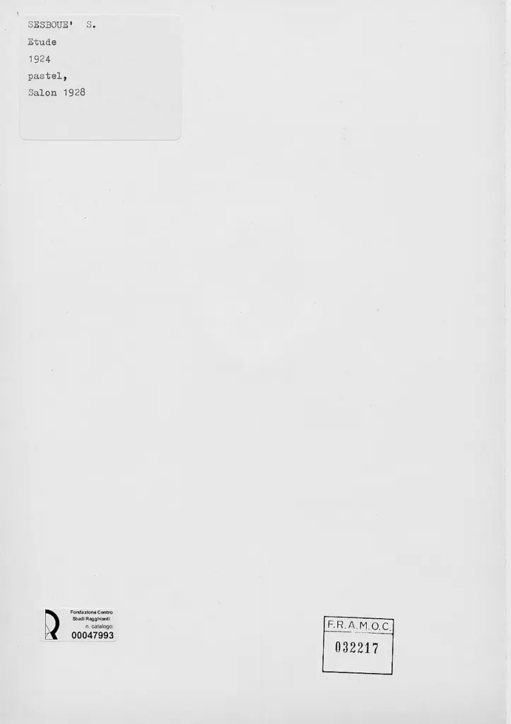 Anonimo , Sesbou&eacute;, S. - sec. XX - Etude , retro
