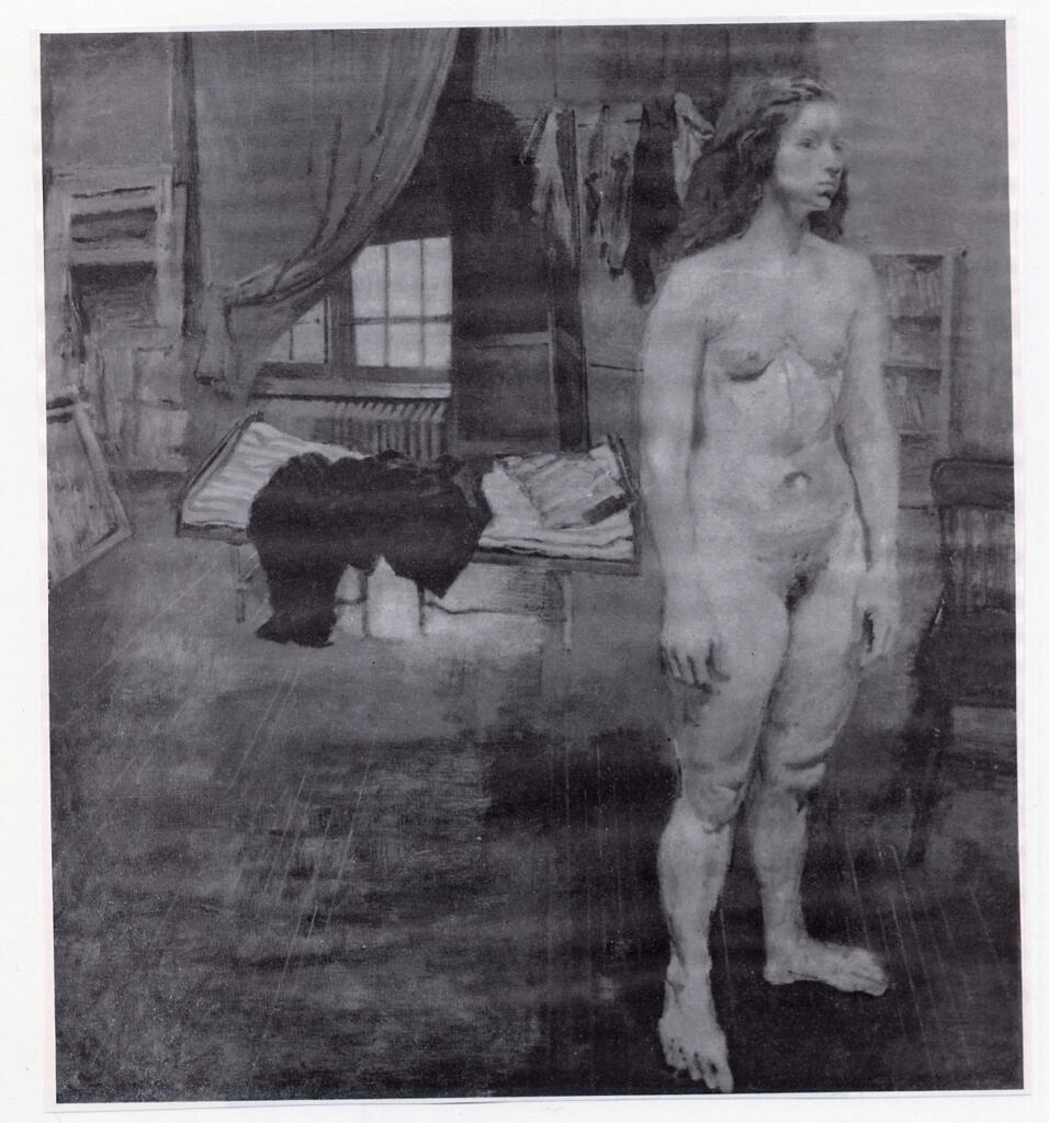 Anonimo , Soyer, Raphael - sec. XX - Nuda nello studio , fronte