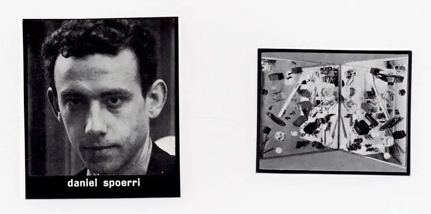 Anonimo , Spoerri, Daniel - sec. XX - Installazione con oggetti e specchio , fronte