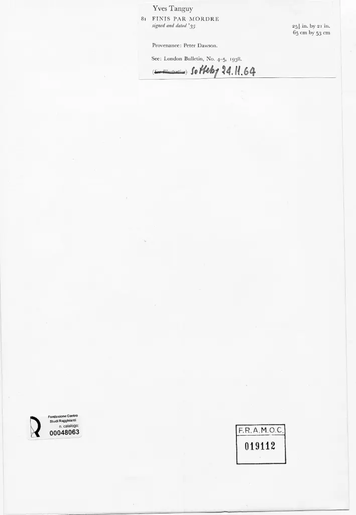 Tanguy, Yves - sec. XX , retro