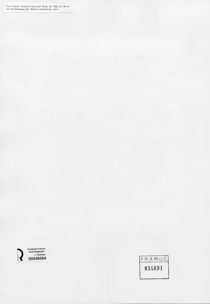 Anonimo , Tanguy, Yves - sec. XX - Tra l'erba e il vento , retro