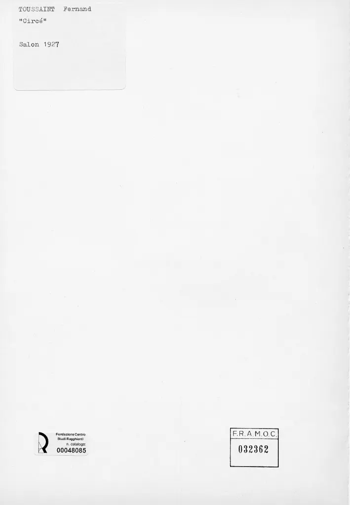 Anonimo , Toussant, Fernand - sec. XX - Circe , retro