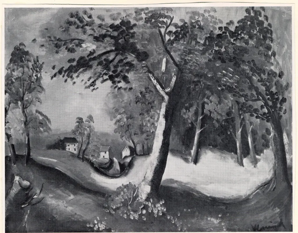 Galerie Bernheim-Jeune , Vlaminck, Maurice - sec. XX - Entr&eacute;e de foret , fronte