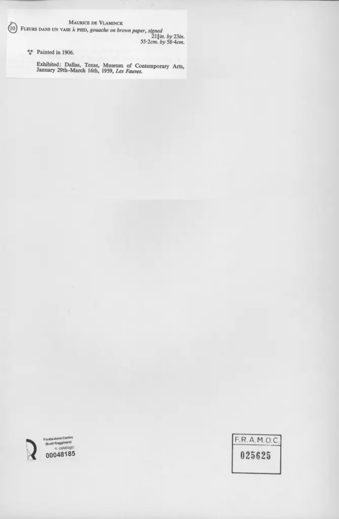Anonimo , Vlaminck, Maurice - sec. XX , retro