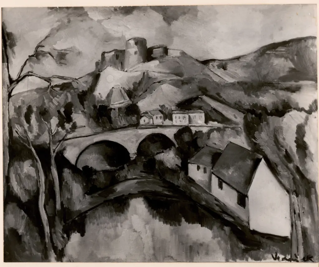 Anonimo , Vlaminck, Maurice - sec. XX - Vue des Andelys , fronte