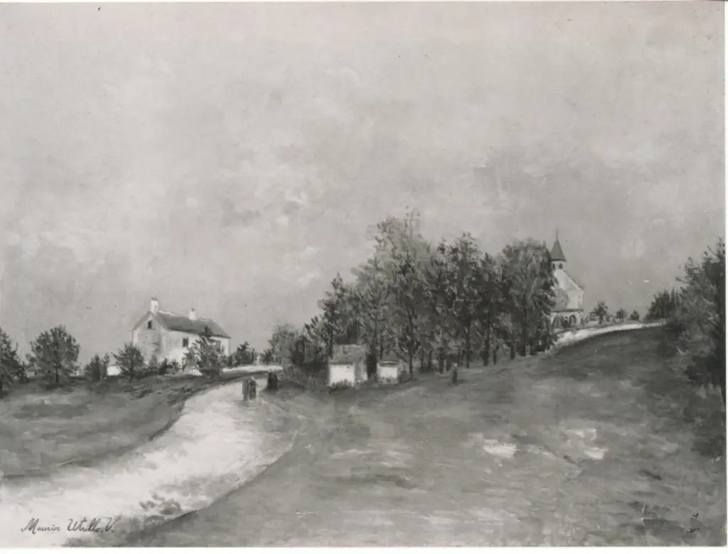 Galerie Bernheim-Jeune , Utrillo, Maurice - sec. XX - Paesaggio , fronte