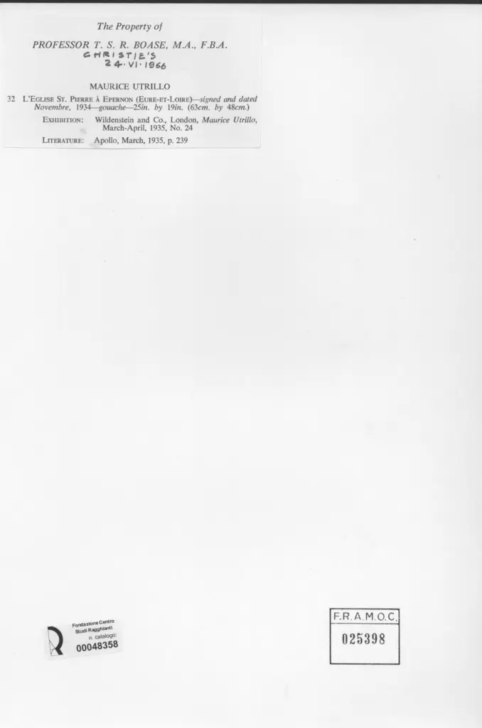 Anonimo , Utrillo, Maurice - sec. XX - L'Eglise de S.Pierre &agrave; Epernon (Eure-et-Loire) , retro