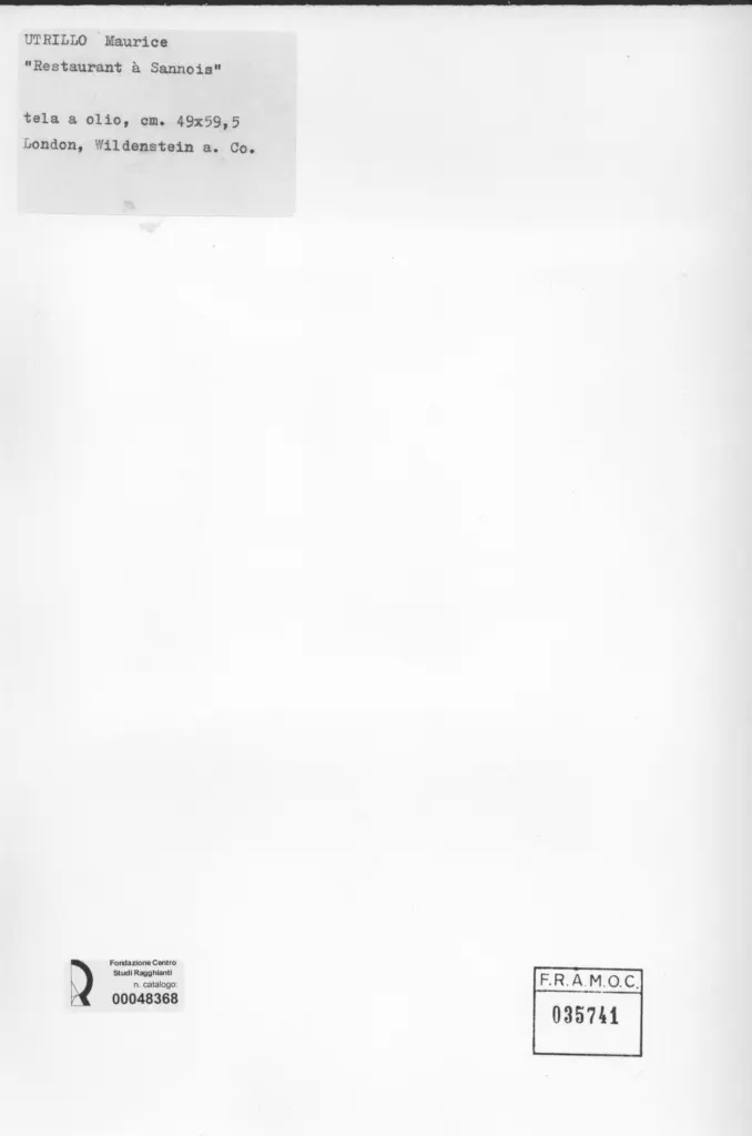 Anonimo , Utrillo, Maurice - sec. XX - Restaurant &agrave; Sannois , retro