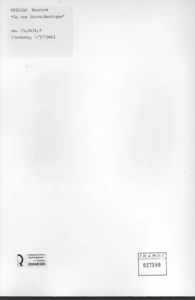 Anonimo , Utrillo, Maurice - sec. XX - La rue Saint-Rustique , retro