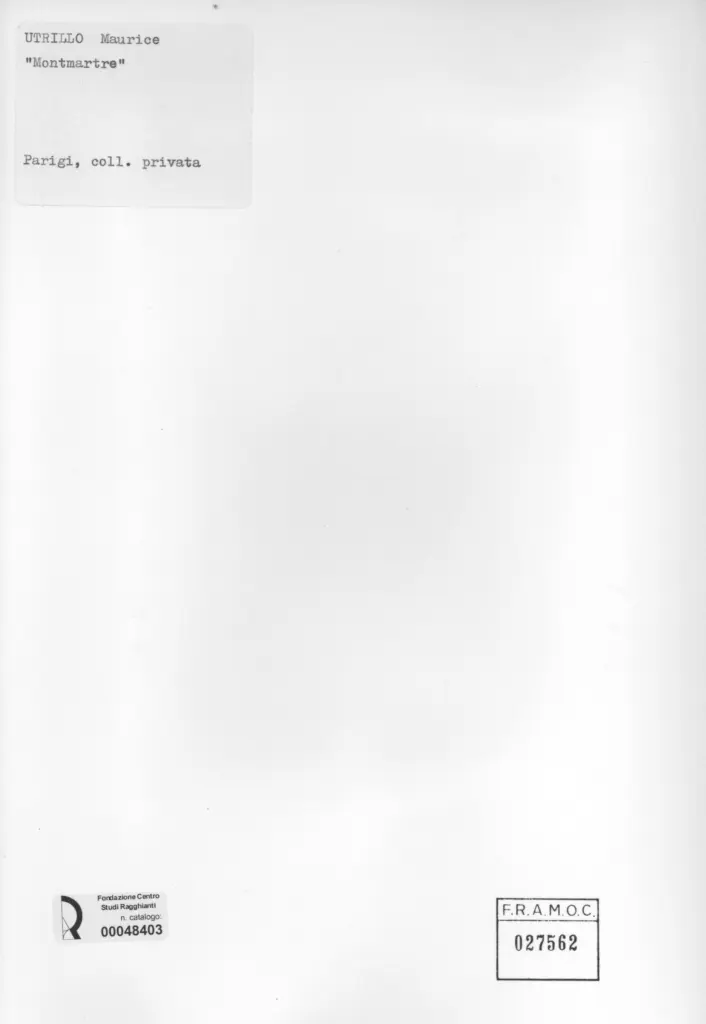 Anonimo , Utrillo, Maurice - sec. XX - Montmartre , retro