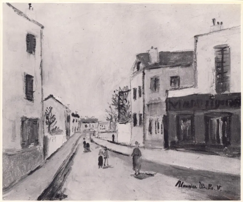 Anonimo , Utrillo, Maurice - sec. XX - Rue &agrave; Montmartre , fronte