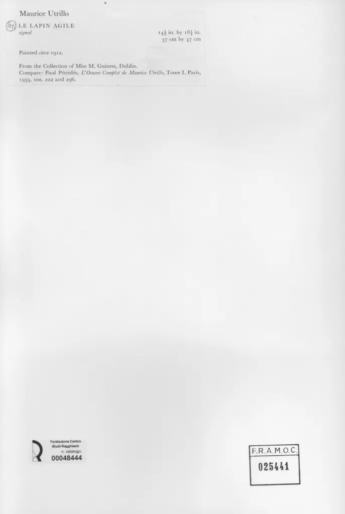 Anonimo , Utrillo, Maurice - sec. XX , retro