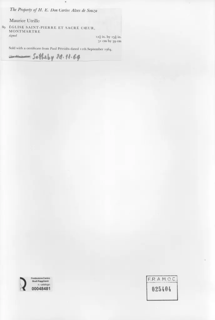 Anonimo , Utrillo, Maurice - sec. XX - Eglise Saint-Pierre et Sacre Coeur , retro