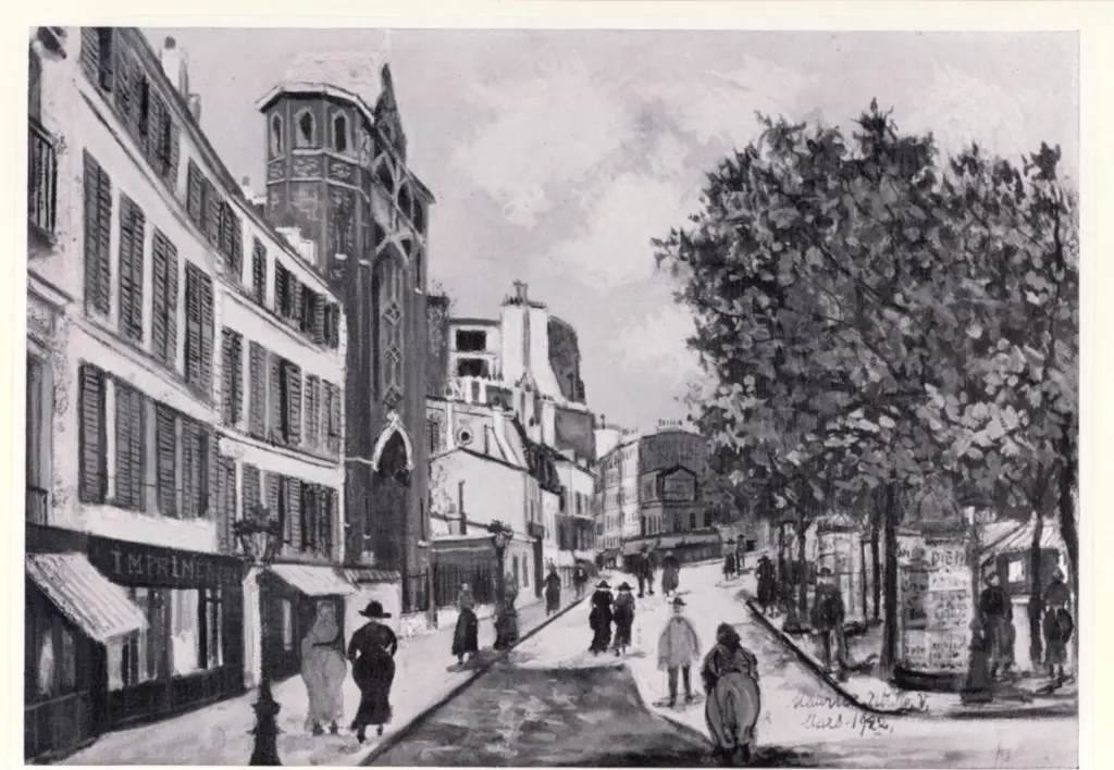 Anonimo , Utrillo, Maurice - sec. XX - La rue des Abbesses , fronte
