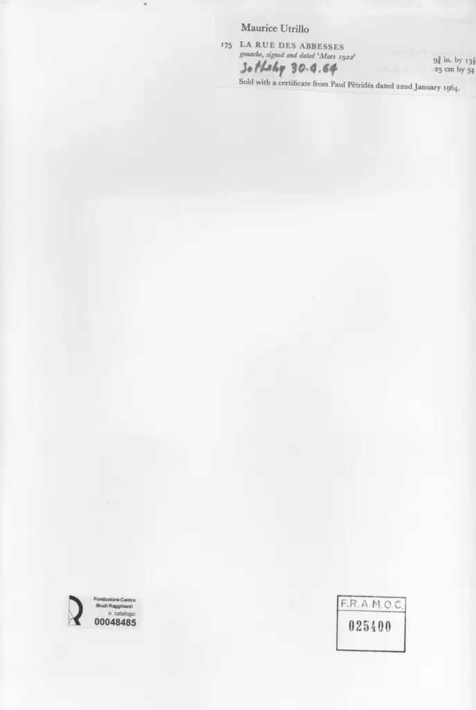 Anonimo , Utrillo, Maurice - sec. XX - La rue des Abbesses , retro