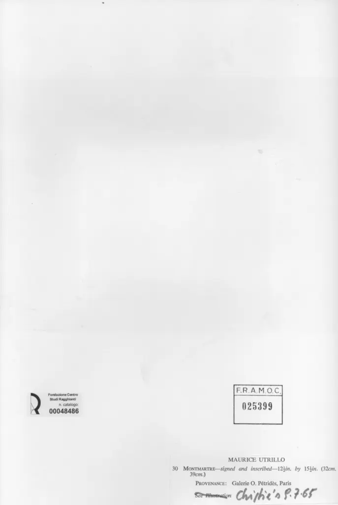 Anonimo , Utrillo, Maurice - sec. XX - Montmartre , retro