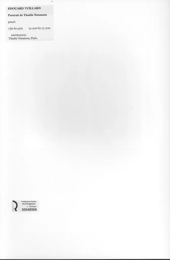 Anonimo , Vuillard, Edouard - sec. XX - Portrait de Thadée Natanson , retro