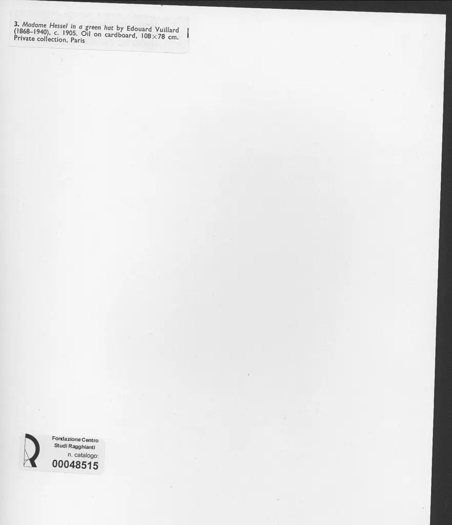 Anonimo , Vuillard, Edouard - sec. XX - Madame Hessel in green hat , retro
