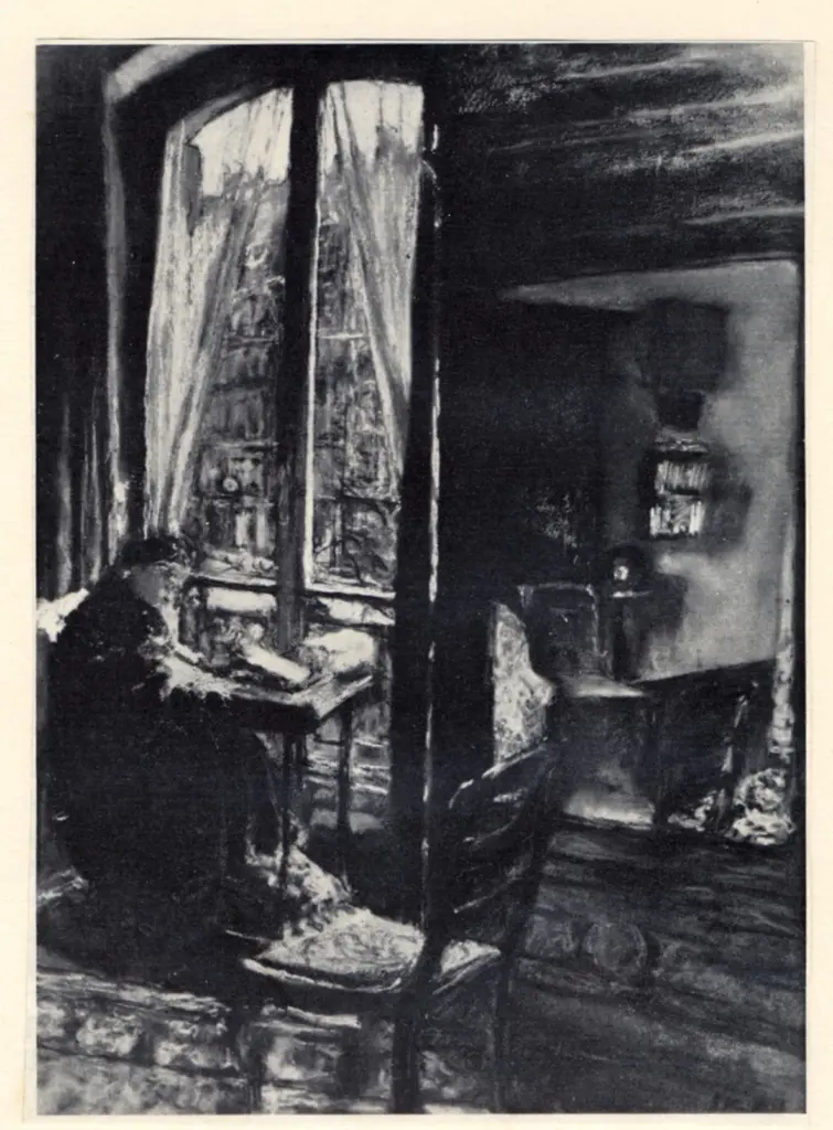 Anonimo , Vuillard, Edouard - sec. XX - Madame Vuillard sewing , fronte