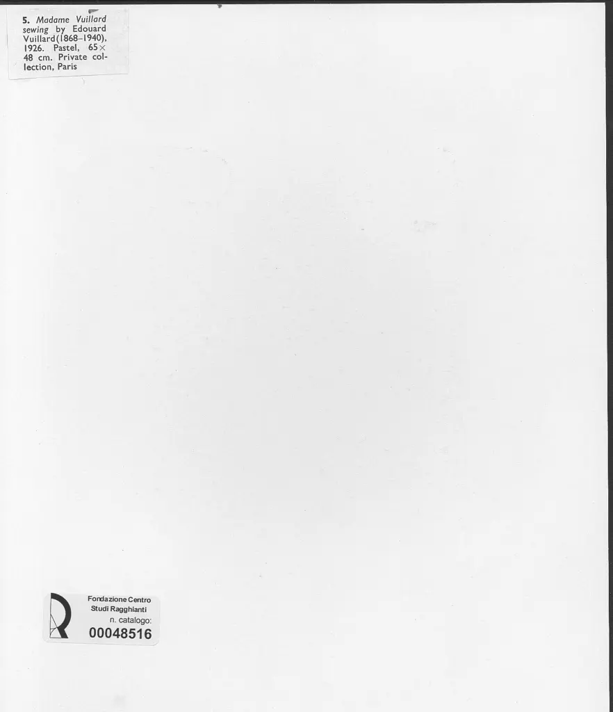 Anonimo , Vuillard, Edouard - sec. XX - Madame Vuillard sewing , retro
