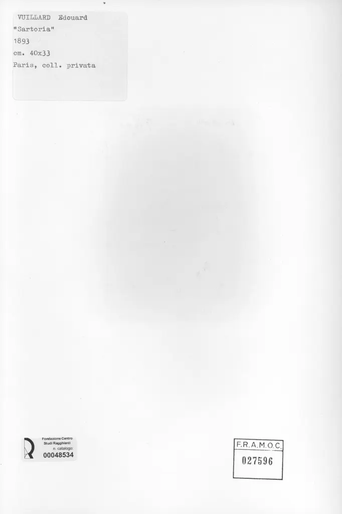 Anonimo , Vuillard, Edouard - sec. XIX - Sartoria , retro