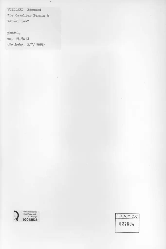 Anonimo , Vuillard, Edouard - sec. XX - Le Cavalier Bernin &agrave; Versailles , retro