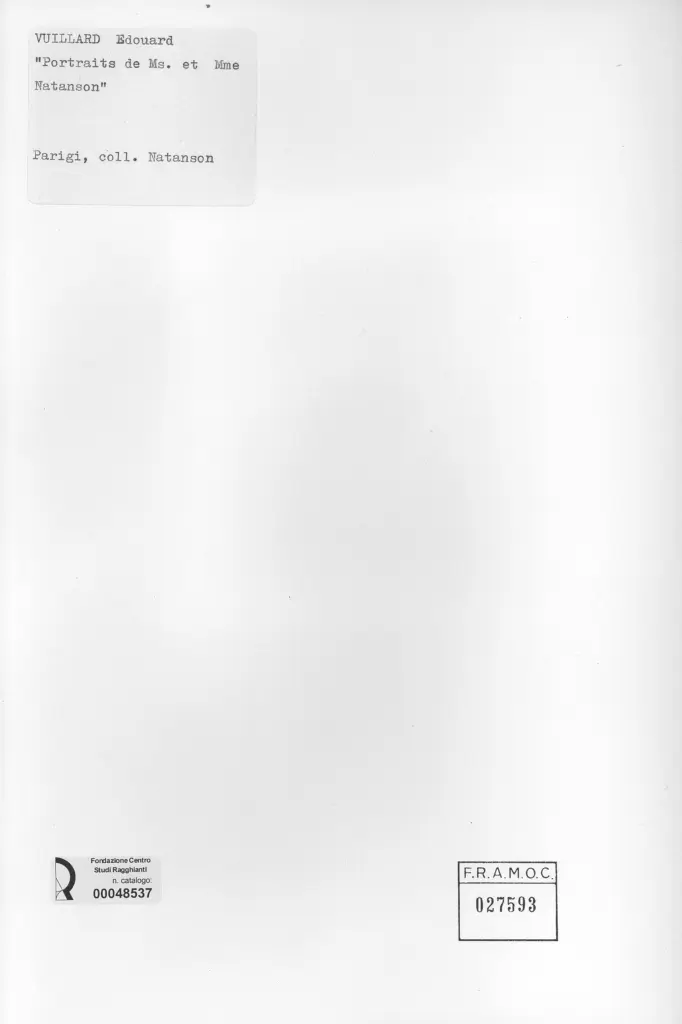 Anonimo , Vuillard, Edouard - sec. XX - Portaits de Ms e Mme Natanson , retro