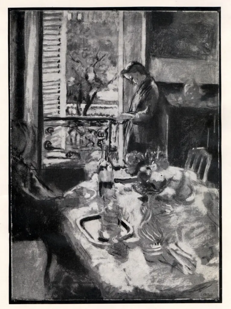 Anonimo , Vuillard, Edouard - sec. XX - Das Speisezimmer in der Due de Calais , fronte