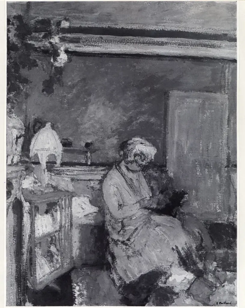 Anonimo , Vuillard, Edouard - sec. XX - Femme assise dans un int&eacute;rieur , fronte