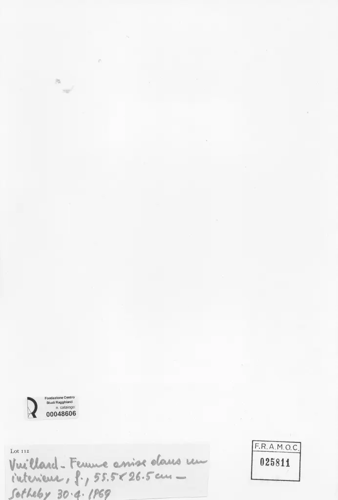 Anonimo , Vuillard, Edouard - sec. XX - Femme assise dans un int&eacute;rieur , retro