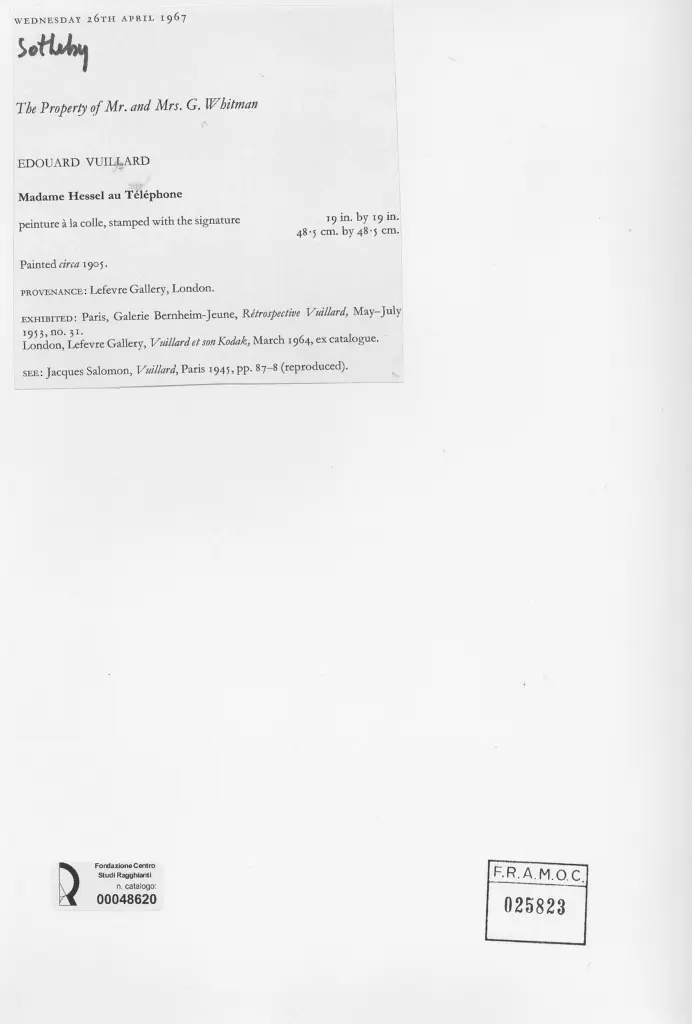 Anonimo , Vuillard, Edouard - sec. XX , retro