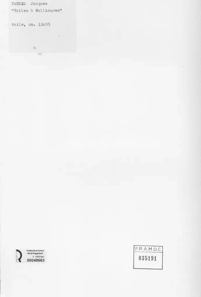 Anonimo , Yankel, Jaques - sec. XX/ XXI - Voiles &agrave; Collioures , retro