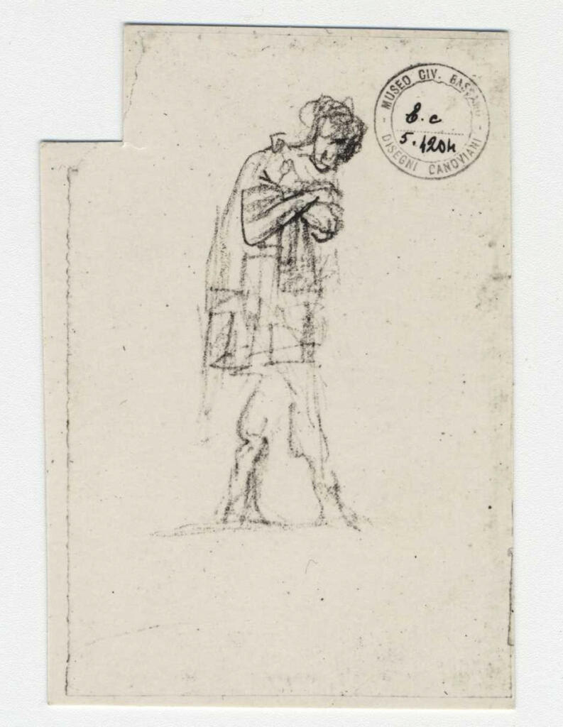 Canova, Antonio , - Studio di figura maschile con mantello